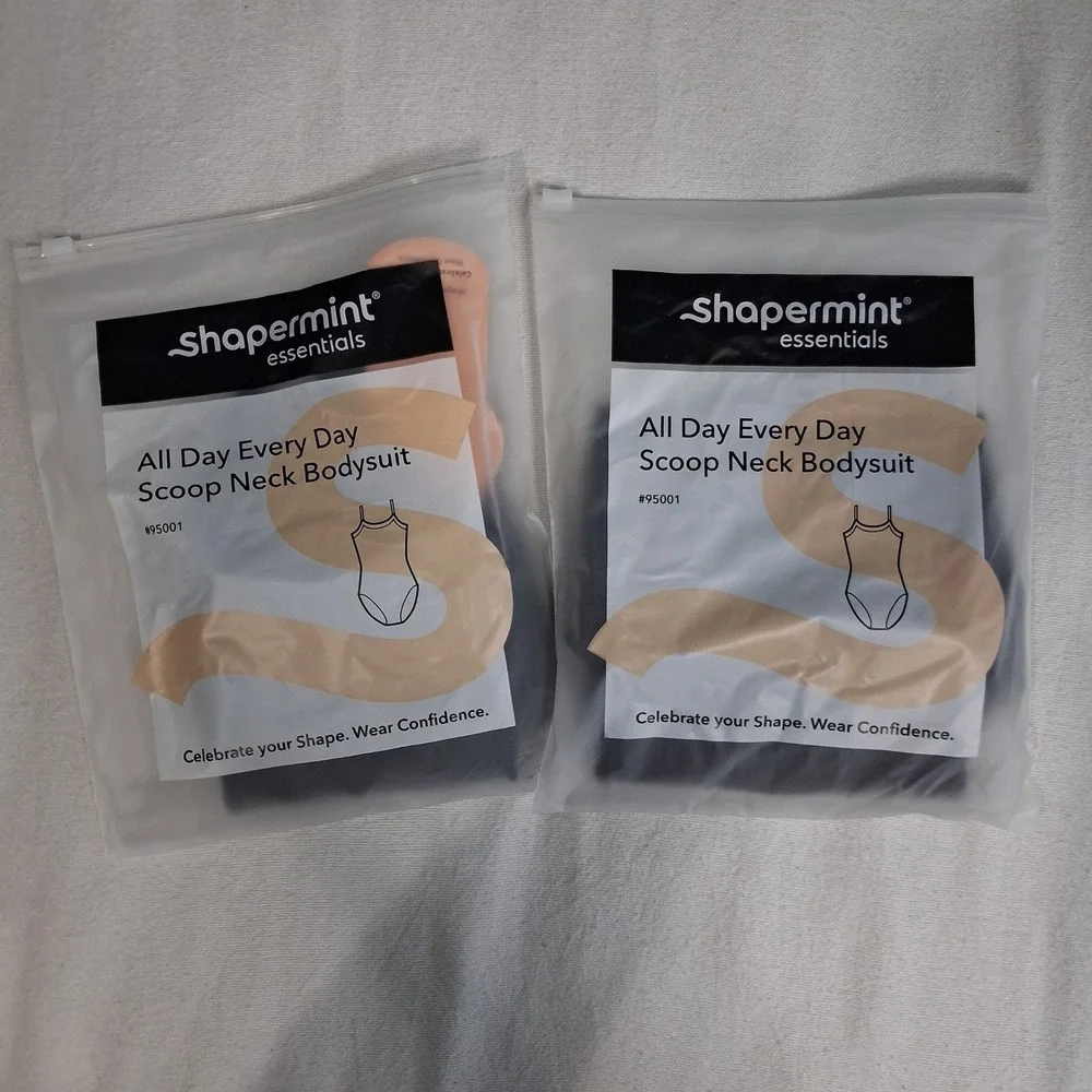 Shapermint Womens Shape Wear Black Compression Snap Bodysuit  Sz S 2 Pack NWT - Picture 8 of 10